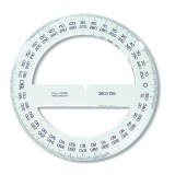 Raportor plastic 360 grade, 12.5 cm cristal Koh-I-Noor