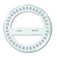 Raportor plastic 360 grade, 12.5 cm cristal Koh-I-Noor