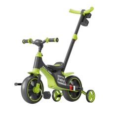 Bicicleta Multifunctionala pentru Copii, Flippy, 3 in 1 Bicicleta Troller Tricicleta, 2-6 ani, cu Roti Auxiliare, Ghidon si Scaun Reglabil, 102 x 90 x