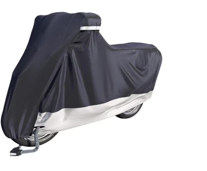 Husa pentru motocicleta Velmia, marime L, 230 x 100 x 125 cm, poliester, gri