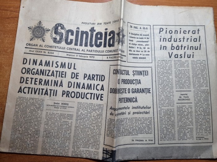 scanteia 11 februarie 1970-orasul vaslui,colorom codlea,danubiana,aeroport sibiu