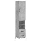 Cumpara ieftin Dulap inalt, gri beton, 34,5x34x180 cm, lemn prelucrat