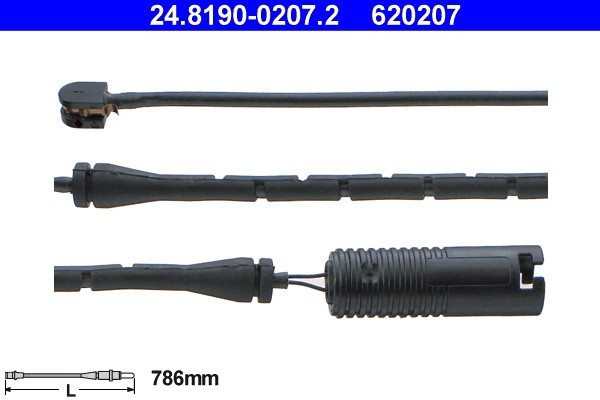 ATE 24.8190-0207.2 senzor de avertizare,uzura placute de frana
