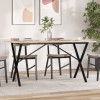 VidaXL Masă de bucătărie, cadru X, 160x80x75cm lemn masiv pin și Oţel