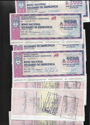 Argentina tichet alimentar social 2500 australes 1989 pret pe bucata foto