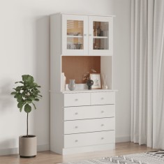 vidaXL Dulap &icirc;nalt ALTA, alb, 77x35x165 cm, lemn masiv de pin 3187780