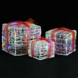 Cumpara ieftin Cutii cadou de Craciun decorative, 3 buc., multicolor, acril