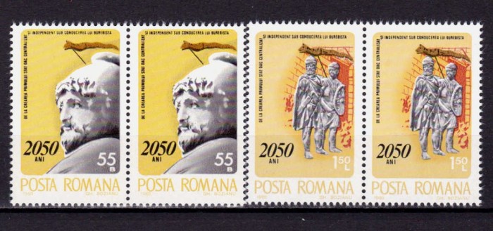 ✅ RO 1980 LP 1003 &quot;2050 de ani - primul stat independent / Burebista &quot;, serie pereche ( V sau H !!!) ,MNH