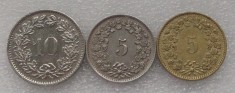 G5. Elvetia set / lot 5 rappen 1942 si 1981 + 10 rappen 1972 **
