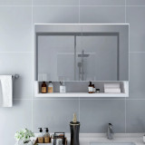 Dulap de baie cu oglinda si LED-uri, alb, 80x15x60 cm, MDF GartenMobel Dekor, vidaXL