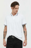 Abercrombie &amp; Fitch tricou polo barbati, culoarea alb, neted