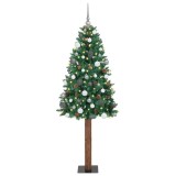 vidaXL Brad de Crăciun subțire Verde 77 x 77 x 210 cm PVC