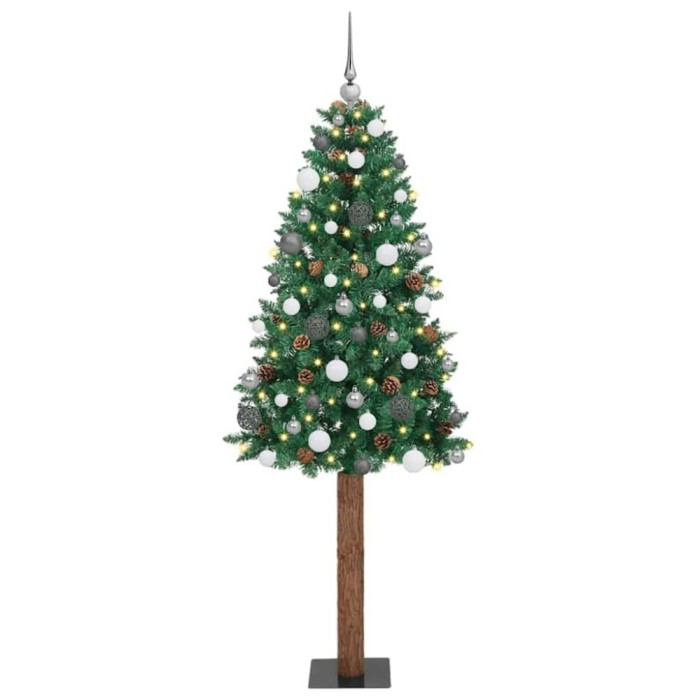 vidaXL Brad de Crăciun subțire Verde 72 x 72 x 180 cm PVC