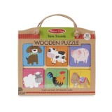 Primul meu puzzle eco din lemn prieteni de la ferma - melissa &amp; doug