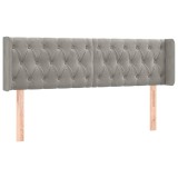 Cumpara ieftin Tablie de pat cu aripioare gri deschis 163x16x78/88 cm catifea