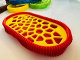 Savoniera 3D Wave, Rosu/Galben, Printata PLA Biodegradabil, Design Modern, Articol Baie