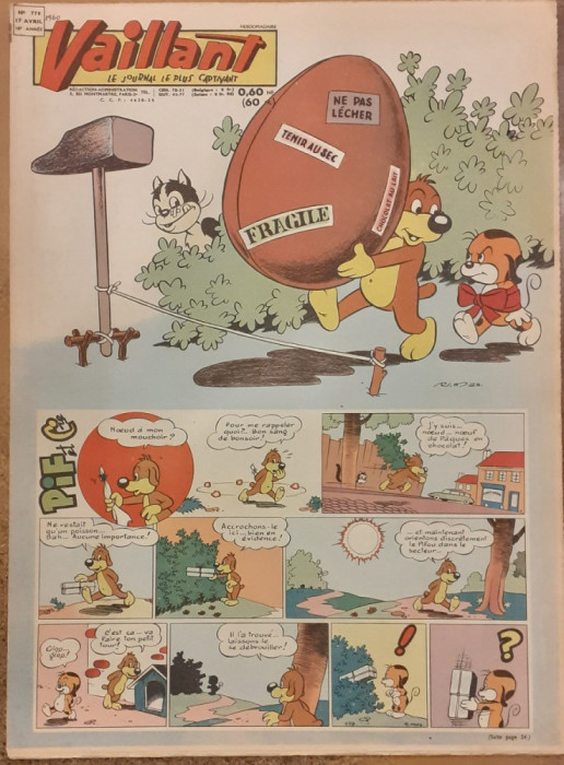 Revista Vaillant Le journal le plus captivant nr. 779 aprilie 1960