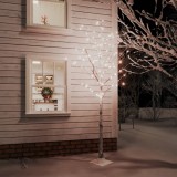 VidaXL Mesteacăn cu LED, alb, 240 LED-uri alb calde, 300 cm