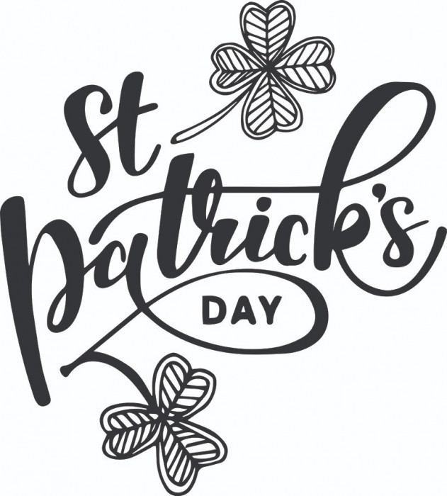 Sticker decorativ, St Patrick &#039;s Day , Negru, 60 cm, 4905ST