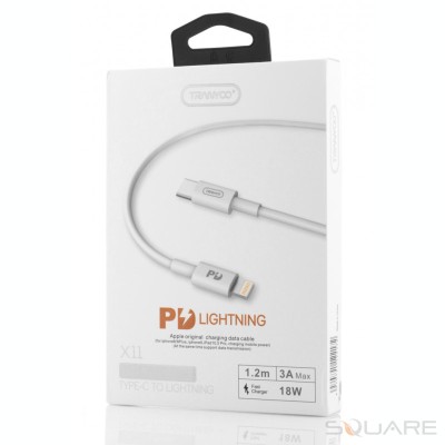 Cabluri Tranyoo, X11, Type-C to Lightning Fast Charging Cable, 1.2m, 3A, White foto