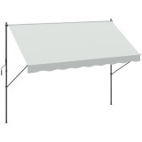 Outsunny Copertină Manuală Retractabilă 300x175x210-310 cm Reglabilă cu Manivelă Protecție Solară UV40+ pentru Balcon Terasă Crem | Aosom Romania