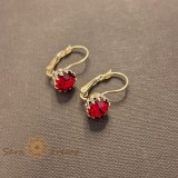 Cercei Passion , Cristale rosii placati aur 18K Brazilia