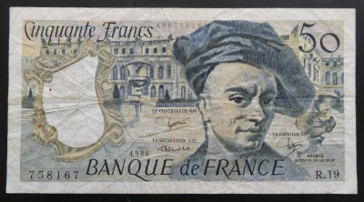Bancnota 50 FRANCI / FRANCS - FRANTA, anul 1980 * cod 831 foto
