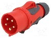 Conector alimentare AC, IEC 60309, IP44, 32A, 400V AC, 5 pini, PCE - 0253-6