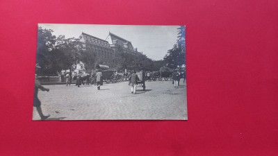 Bucuresti Palatul justitiei Cheiul Dambovitei Targ Piata Market 1917 foto