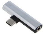 Adaptor USB 3.0 la Jack 3,5mm și USB-C 15W AKYGA