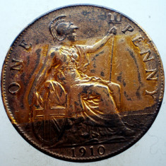 7.177 MAREA BRITANIE ANGLIA EDWARD VII 1 ONE PENNY 1910