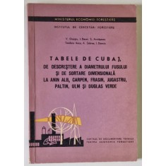 TABELE DE CUBAJ , DE DESCRESTERE A DIAMETRULUI FUSULUI LA ANIN ALB , CARPEN , FRASIN , JUGASTRU , PALTIN , ULM si DOUGLAS VERDE de V. GIURGIU ...I. DA