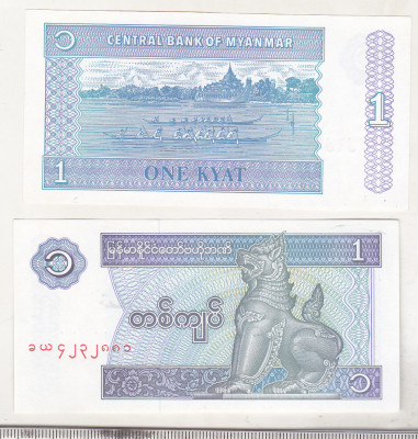 bnk bn Myanmar 1 kyat 1994 necirculata foto