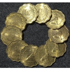 Paraguay 1953 - 15 centimos, circulata (10 bucati)