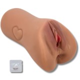 Cumpara ieftin Masturbator Papusa Sexuala Realista, Dublu Canal Texturat, Vagin si Anus, Tatuaj Inima, Design Ergonomic, pentru Barbati, Placere si Erectie mai Inten