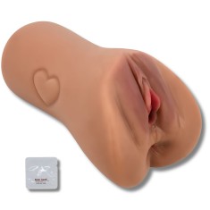 Masturbator Papusa Sexuala Realista, Dublu Canal Texturat, Vagin si Anus, Tatuaj Inima, Design Ergonomic, pentru Barbati, Placere si Erectie mai Inten