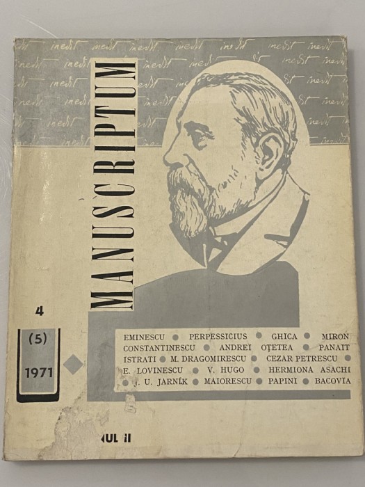 Revista Manuscriptum - Anul 2 numarul 4 (5) 1971