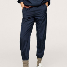 Mango Pantaloni Gilda1 femei, culoarea albastru marin, jogger, high waist
