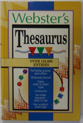 WEBSTER &amp;#039;S THESAURUS , OVER 125.000 ENTRIES , 1993 foto