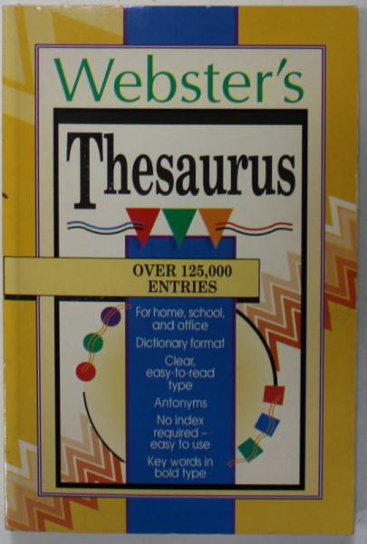 WEBSTER &#039;S THESAURUS , OVER 125.000 ENTRIES , 1993