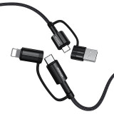 Cablu Date si Incarcare USB Type-C / USB - USB Type-C / Lightning Joyroom S-1230G3, 1.2 m, 60 W, Negru