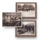 Regina Maria și regele Ferdinand vizit&acirc;nd Morm&acirc;ntul Soldatului Necunoscut din Paris, 1924, trei fotografii de epocă