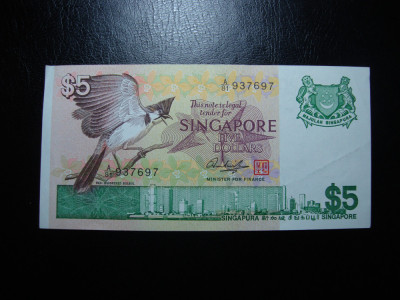 SINGAPORE 5 DOLARI 1976 EXCELENTA foto