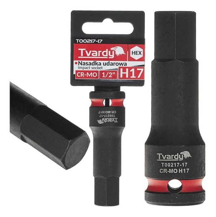 Cheie tubulara de impact HEX 1 / 2&quot;, H17, Cr-Mo, Tvardy T00217-17