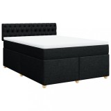 Cumpara ieftin Pat box spring cu saltea, negru, 140x200 cm, textil