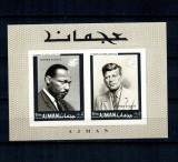 Ajman 1968 - Drepturile Omului, Kennedy, colita neuzata