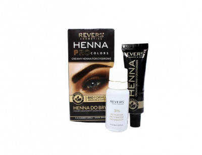 Vopsea Henna, Revers Cosmetics, Henna Pro Colors, Dark Brown foto