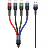 Cablu Date si Incarcare USB -2xLightning / USB Type-C / MicroUSB Usams U26, 2A, 3 m, Multicolor SJ413USB01