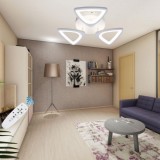Lustra LED dimabila 50W 3 brate 3 culori telecomanda 450x85mm SPN DL75L003