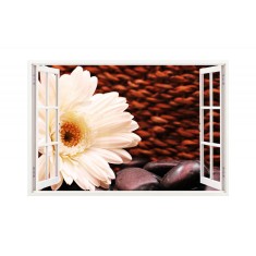 Sticker decorativ, Fereastra 3D, Gerbera, 85 cm, 183STK